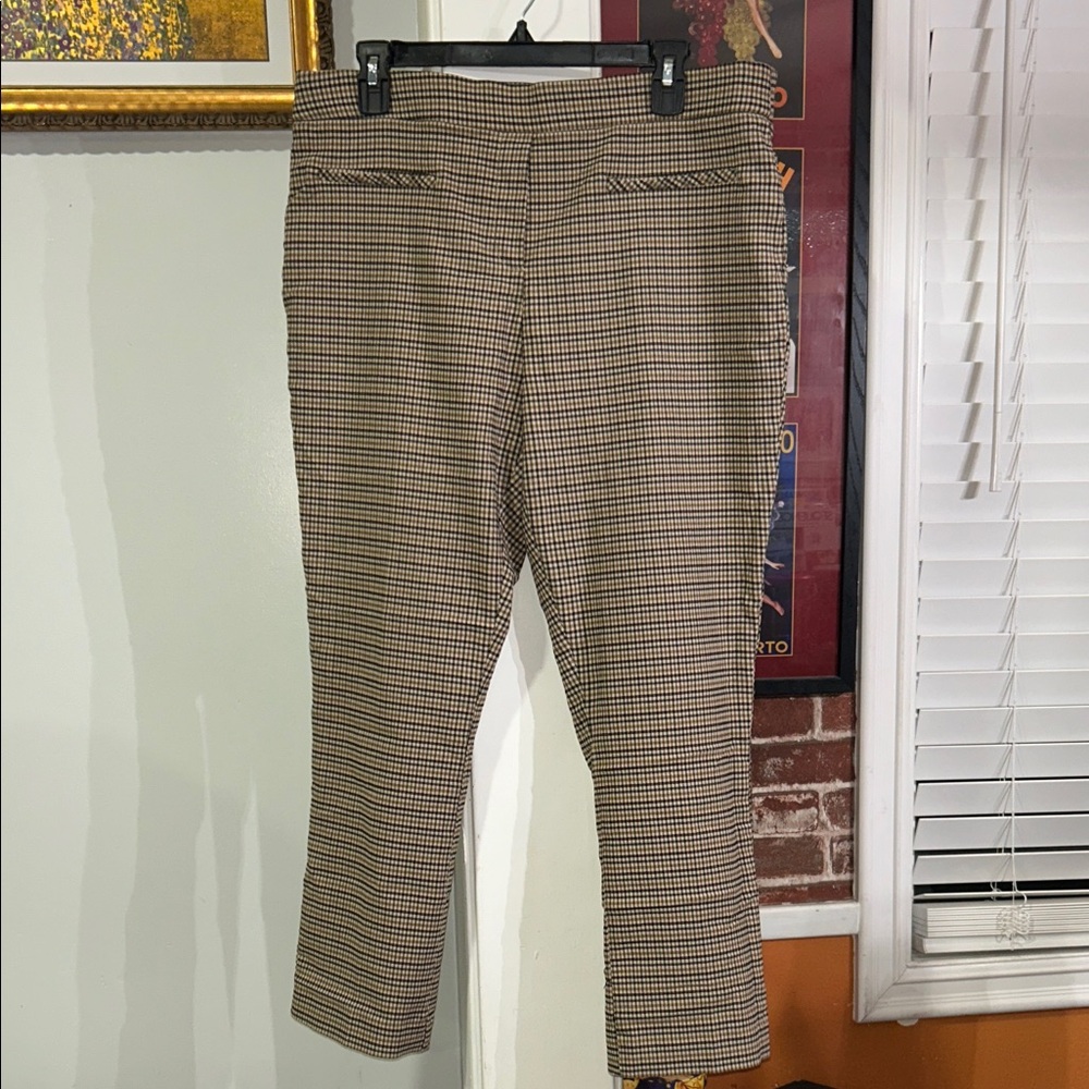 Jules & Leopold Brown Houndstooth Slim Dress Pants